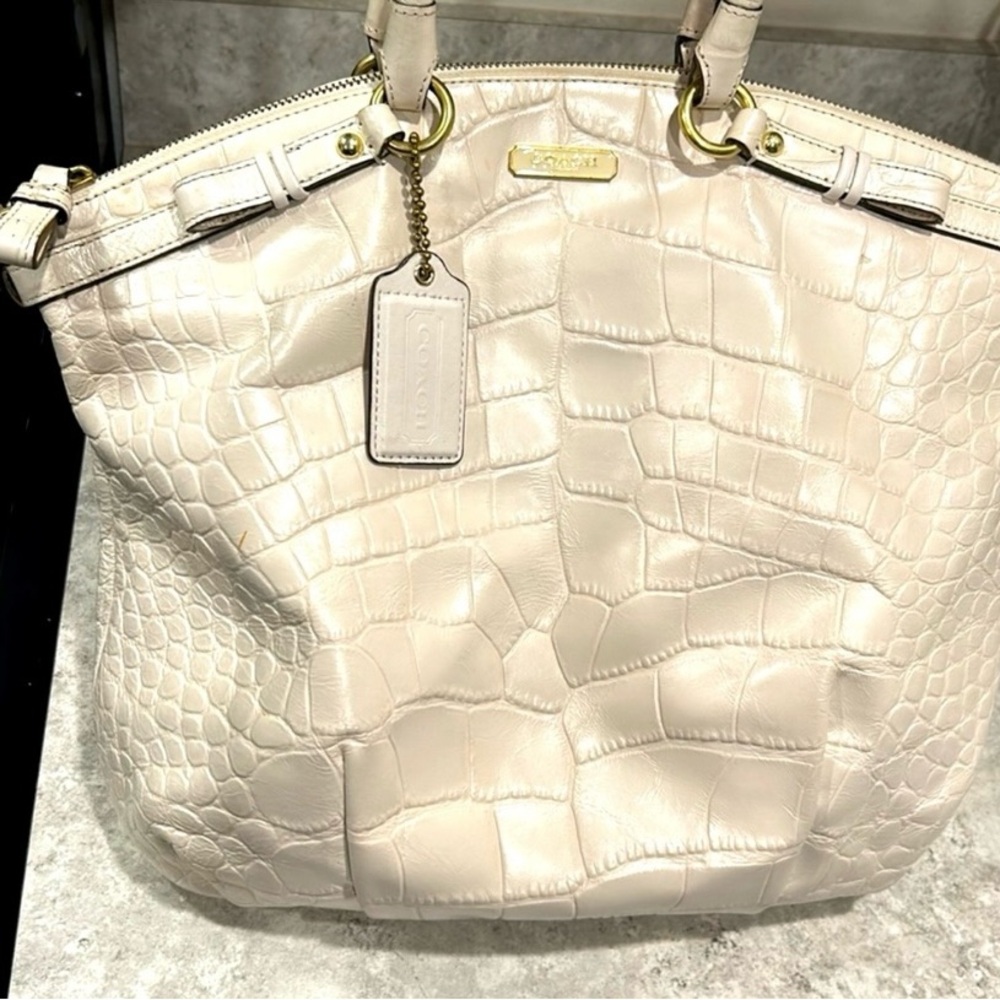 Coach Madison Crocodile Embossed Leather Bag & wallet